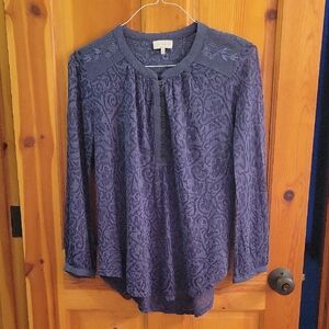Lucky Brand Purple Patterned Blouse
